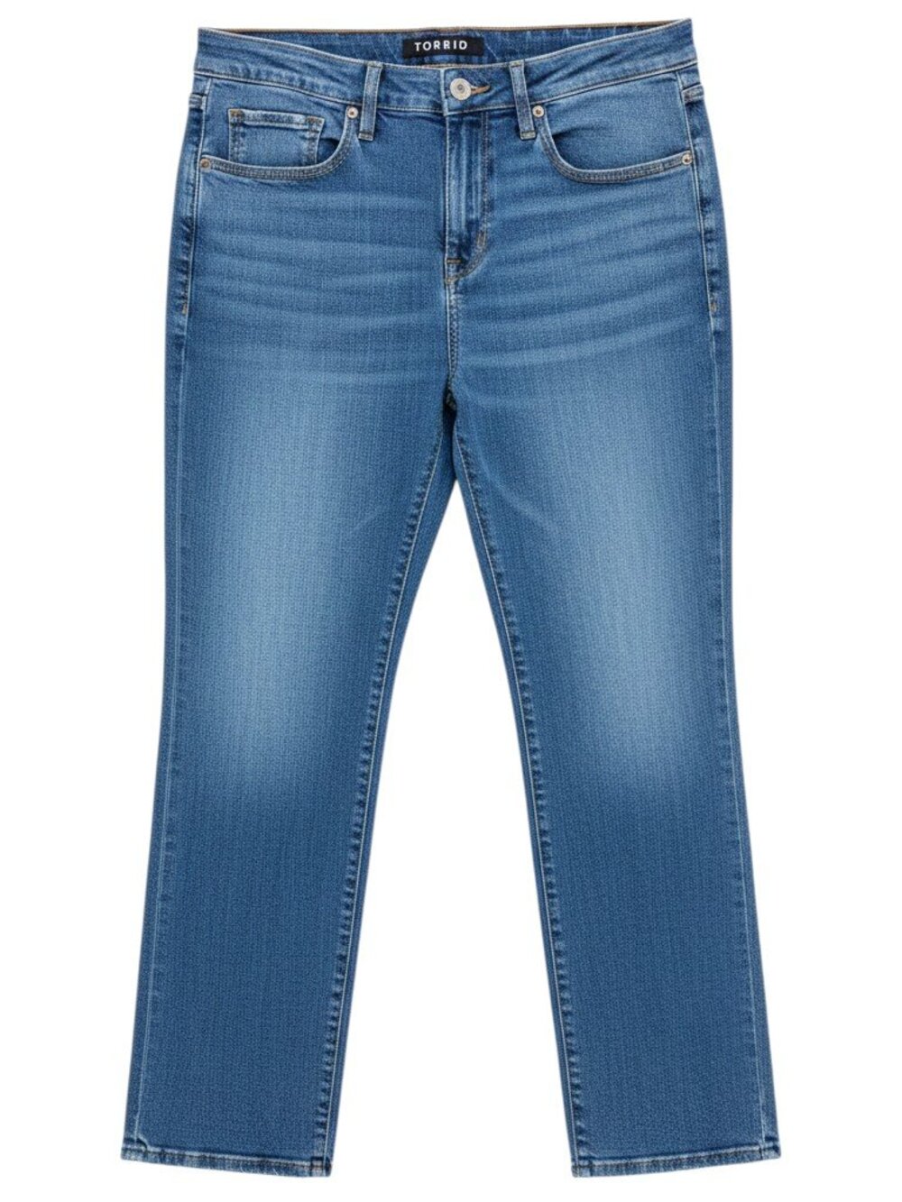 Torrid High Rise Straight Classic Denim Jeans Womens 14R Blue Stretch EUC 14 Reg
